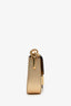 Prada Gold Metallic Saffiano Lux Embleme Flap Shoulder Bag