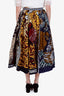 Christian Dior Multicolour Cotton 'La Roue De La Fortune' Pleated Midi Skirt 6