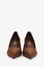 Prada Brown Satin Pointed Toe Heels Size 38
