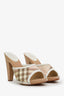 Burberry Pink Nova Check Studded Wood Heels Size 36