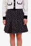 Pre-loved Chanel™ Black/White Wool Cotton Mini Skirt Size 42