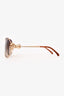 Pre-loved Chanel™ Brown/Gold Metal Bow Accent Butterfly Sunglasses