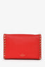 Valentino Red Leather Rockstud Flap Crossbody Bag