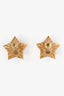 Pre-loved Chanel™ 2024 Gold Tone Resin and Strass CC Star Stud Earrings
