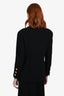 Pre-loved Chanel™ Vintage Black Tweed Logo Embroidered Sleeve with Gold Buttons Size 42