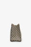 Gucci White/Brown Leather and Coated Canvas GG Supreme Medium Padlock Shoulder Bag