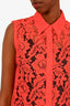 Sandro Orange Lace Sleeveless Cotton Button Down Estimated Size S