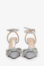 Mach & Mach Silver Glitter Crystal Bow Heels Size 39