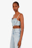 Area Blue Denim Heart Shaped Crystal Embellished Bra Top Size 2