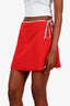 Burberry Red Tartan Trim Swimsuit Cover-Up Skirt Size XL