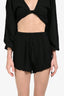 Faithfull The Brand Black Crinkle Shorts Size 2