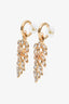 Pre-loved Chanel™ Gold Tone CC Crystal Leaf Drop Hoop Earrings