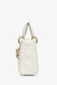 Christian Dior 2022 White Leather Cannage Mini Lady Dior with Chain