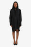 Isabel Marant Etoile Black Cotton Embroidered Front Long Sleeve Mini Dress Size 38
