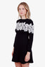 Valentino Black Knit Lace Panel Dress Size S