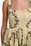 Ganni Yellow Floral Print Tiered Sleeveless Dress Size 38