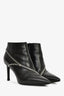 Saint Laurent Black Leather Zip Detail Heeled Booties Size 36