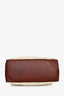 Celine Vintage Beige Canvas Dark Brown Leather Top Handle