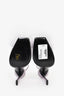 Saint Laurent Purple Satin Feather Pom-Pom Slingback Heels Size 38