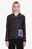 Louis Vuitton 2021 Black Multicolour Silk Game On Pajamas Long Sleeve Shirt Size 36