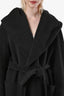 Max Mara Grey Wool Cashmere Hooded Coat Size 12