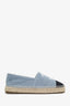 Pre-loved Chanel™ Blue Terry Cloth Interlocking CC Logo Espadrilles Size 37