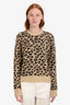 Gucci Cheetah Print Wool Distressed Knit Sweater Size S