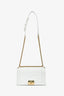 Pre-loved Chanel™ 2017 18 White Quilted Lambskin Medium Boy Bag