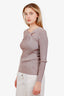 3.1 Phillip Lim Pink Metallic Ruched Long Sleeve Top Size XS