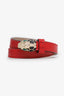 Bvlgari Red Leather Serpenti Forever Wrap Bracelet