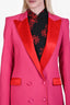 Hebe Studio Pink and Red Satin Blazer Size 42