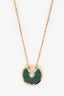 Cartier 18K Gold Malachite Diamonds Amulette de Pendant Necklace XS Model