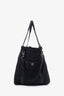Pre-loved Chanel™ 2018 Black Fringe Quilted Canvas Small Double Face Deauville Tote