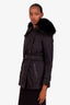 Mackage Black Cotton Duck Down Belted Jacket Size XS