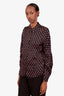 Maje Black/Red Patterned Button Up Blouse Size 1