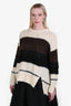 By Malene Birger Cream/Brown Wool Alpaca Blend Stripe Knit Sweater Size S