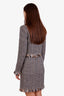 Pre-loved Chanel™ 19N Snow Collection Black/White Tweed Tassel Jacket with Midi Skirt Set Size 38