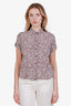 Samsoe Samsoe Brown/Pink Floral Button Down Top Size S