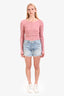 Agolde Light Denim Light Wash Blue Frayed Denim Shorts Size 27