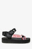 Prada Black Nomad Logo Print Flat Sandals Size 36.5