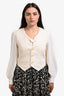 A.L.C. Cream Linen Blend Wide Vest Size 10