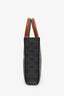 Celine Brown Leather Canvas Mini Triomphe Vertical Cabas Tote With Strap