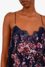 Cami NYC Navy/Pink Floral Silk Lace Top Size L