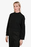 Balenciaga Black Cotton Couture Logo Patch Crewneck Sweater Size S