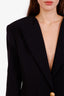 Robe blazer Balmain noire à manches longues en laine, simple boutonnage, taille 46