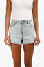Alexander Wang Light Wash Crystal Stripe Denim Shorts Size 27