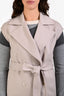 Max Mara Taupe Wool Angora Blend Belted Vest Size 6
