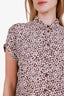 Samsoe Samsoe Brown/Pink Floral Button Down Top Size S