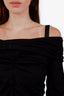 Dolce & Gabbana Black Long Sleeve Drape Dress Size 44