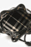 Burberry Black/White Canvas and Leather Mini Check Bucket Bag